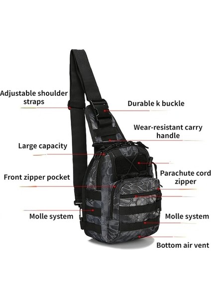 Ordu Yeşil-Açık Askeri Taktik Spor Seyahat Göğüs Çantası Omuz Çantası Erkekler Kadınlar Için Crossbody Çanta Yürüyüş Kamp Avcılık Ekipmanları Yeni (Yurt Dışından) modelleri