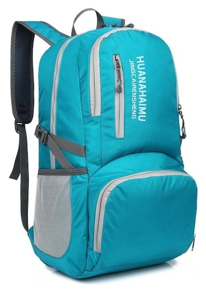 Göl Mavisi-Erkek Kadın 40L Büyük Kapasiteli Sırt Çantası Hafif Katlanabilir Sırt Çantası Su Geçirmez Paketlenebilir Seyahat Kamp Yürüyüş Sırt Çantası Sırt Çantası (Yurt Dışından) indirimleri
