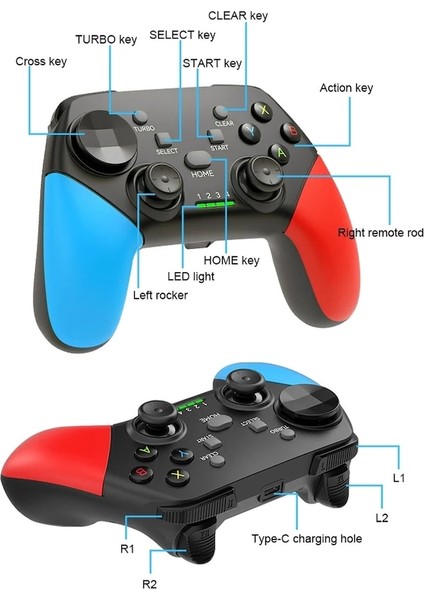 Siyah Hiçbir Paket-Bt 5.0 Kablosuz Gamepad Android Cep Cep Telefonu Kontrol Aksesuarları Minecraft Genshin Pubg Ppsspp Için Joystick Oyun Denetleyicisi (Yurt Dışından)