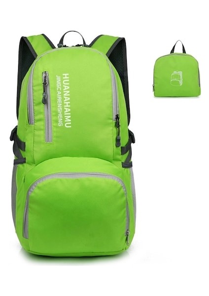 Yeşil-Erkek Kadın 40L Büyük Kapasiteli Sırt Çantası Hafif Katlanabilir Sırt Çantası Su Geçirmez Paketlenebilir Seyahat Kamp Yürüyüş Sırt Çantası Sırt Çantası (Yurt Dışından)