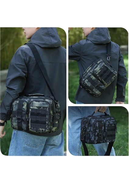 Haki-Trekking Taktik Çanta Omuz Çantası Kamp Adam Yürüyüş Seyahat Tırmanma Balıkçılık Sling Crossbody Açık Hafta Sonu Molle Çantası (Yurt Dışından) modelleri