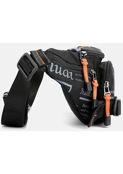 Koyu Mavi-Naylon Erkek Göğüs Çantaları Büyük Kapasiteli Koşu Bel Çantası Depolama Kılıfı Çok Cepli Kulaklık Deliği Spor Crossbody Çanta Seyahat Çantası (Yurt Dışından) indirimleri