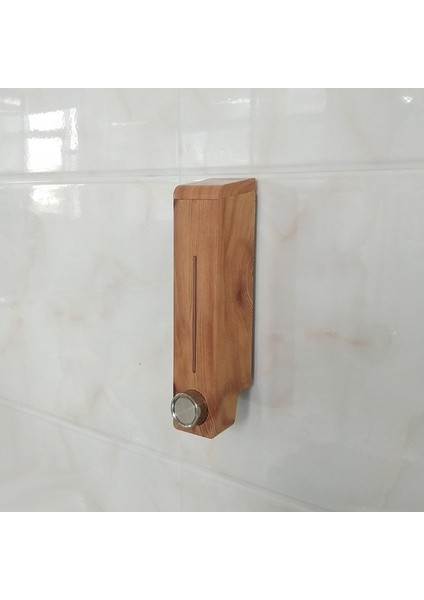 Ahşap Tahıl-Sıvı Sabunluk Manuel Duvara Montaj 305 ml Banyo Aksesuarları Plastik Deterjan Şampuan Dispenserleri Mutfak Sabun Şişesi (Yurt Dışından)