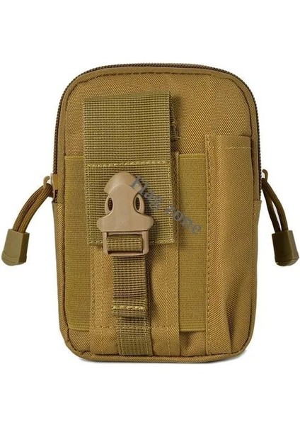Haki-Taktik Bel Çantası Kemer Paketi Askeri Molle Kılıf Cüzdan Kılıfı Erkekler Açık Çalışma Kamp Avcılık Araçları Paketi Küçük Yumuşak Sırt (Yurt Dışından)