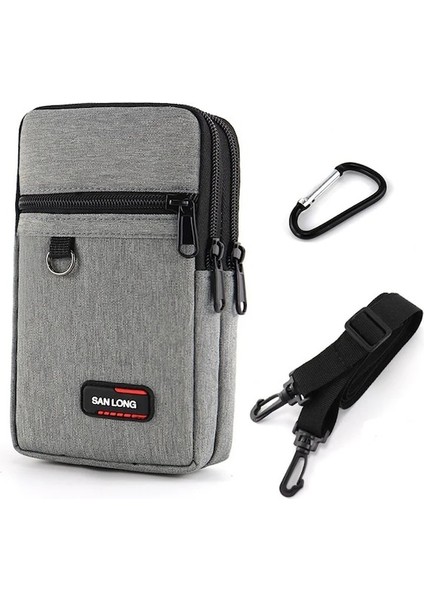 Tek Gri Su Geçirmez Bel Çantası Çanta Tek, Çift Katmanlı Açık Askeri Bel Fanny Paketi Erkekler Telefon Kılıfı Kamp Avcılık Taktik Çanta (Yurt Dışından)