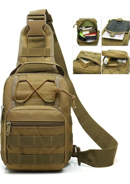 Siyah-Açık Askeri Taktik Sling Spor Seyahat Göğüs Çantası Omuzdan Askili Çanta Erkekler Kadınlar Için Crossbody Çanta Yürüyüş Kamp Ekipmanları (Yurt Dışından) modelleri