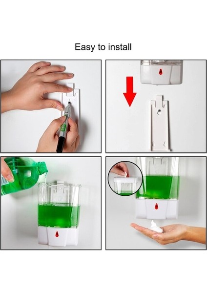 Otomatik Ir Sensörü Sabunluk Mutfak Banyo Için 700 ml Duvara Monte Temassız Losyon Pompası Temassız Sıvı (Yurt Dışından) indirimleri