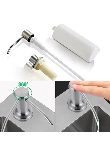 300ML Plastik KAFA-500ML Mutfak Lavabo Sabunluk Siyah Paslanmaz Çelik Pompa Sıvı Sabun Şişesi Dahili Tasarım Elle Basılan Pompa Dispenseri (Yurt Dışından) fırsatları