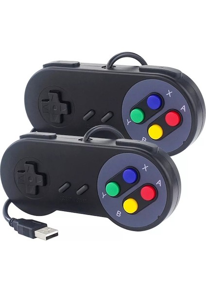 2 Adet-Kablolu USB Oyun Denetleyicisi Gamepad Retro Joypad Siyah Gri Gamepad Pc Için Nespi 4 4 Kılıf Için Ahududu Pi 5/4/3b + (Yurt Dışından)