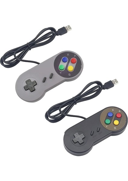 2 Adet-Kablolu USB Oyun Denetleyicisi Gamepad Retro Joypad Siyah Gri Gamepad Pc Için Nespi 4 4 Kılıf Için Ahududu Pi 5/4/3b + (Yurt Dışından)