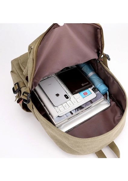 Siyah-Olylan Yeni Kanvas Sırt Çantası Erkek Sırt Çantası Yüksek Kapasiteli Öğrenci Sırt Çantası Banliyö Sırt Çantası 15.6 Inç Bilgisayar Çantası (Yurt Dışından) indirimleri