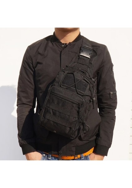 02 Siyah-Askeri Taktik Omuz Çantası Kamp Açık Sling Çanta Avcılık Balıkçılık Çanta Sağ Sol Ayarlanabilir Yürüyüş Trekking Sırt Çantası (Yurt Dışından) modelleri