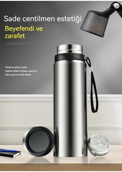 HYT-304 Paslanmaz Çelik Termos Bardak Açık Hava Sporları Su Isıtıcısı Büyük Kapasiteli Taşınabilir - Mavi (Yurt Dışından)