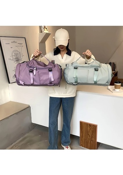 Mor Renk-Spor Çantaları Kadın Erkek Büyük Kapasiteli Spor Salonu Fitness Eğitim Çantaları Oxford Omuz Çantaları Açık Kamp Yürüyüş Sırt Çantası Çanta (Yurt Dışından) modelleri