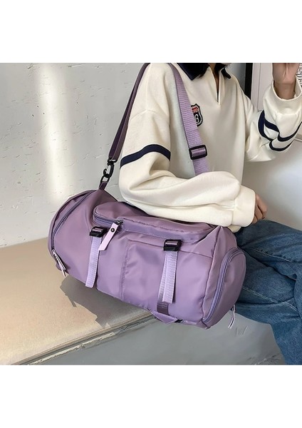 Mor Renk-Spor Çantaları Kadın Erkek Büyük Kapasiteli Spor Salonu Fitness Eğitim Çantaları Oxford Omuz Çantaları Açık Kamp Yürüyüş Sırt Çantası Çanta (Yurt Dışından) fırsatları