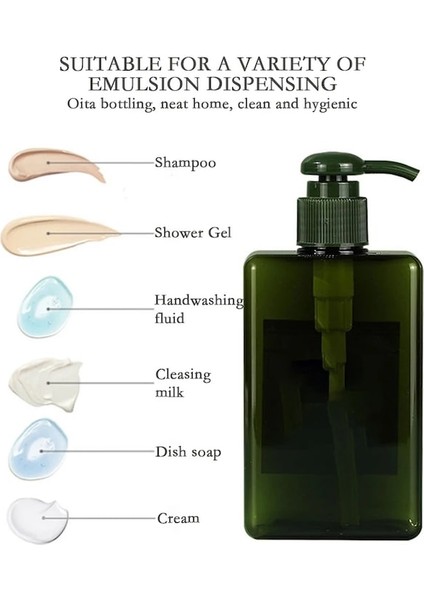 1 Pc Yeşil 650 ml Sabunluk Şişe Köpük Şampuan Şişesi Doldurulabilir Pompa Şişe Şampuan Vücut Yıkama Losyonu Şişesi Köpük Konteyner Banyo Için (Yurt Dışından)