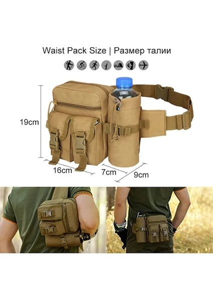 Yeni Haki-Açık Erkekler Taktik Bel Çantası Su Geçirmez Naylon Ordu Askeri Kesesi Militaire Yürüyüş Avcılık Bolsa Militar Spor Çok Fonksiyonlu Çanta (Yurt Dışından) modelleri