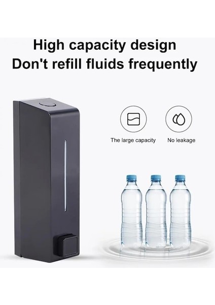 BLACK-600ML Sabunluk Duvara Monte Pres Tipi Manuel Sabunluk Banyo Için Evrensel El Yıkama Losyonu Kabı (Yurt Dışından) modelleri