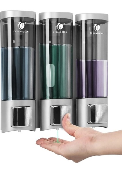 Beyaz Çift Kafalı Şampuan Dispenseri Duş Duvarı Için 1/2/3 200ML Hazne Doldurulabilir Sıvı Sabunluk Şişesi Banyo Kapları Şeffaf (Yurt Dışından) fiyatları