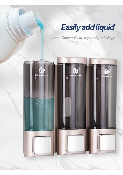 Beyaz Çift Kafalı Şampuan Dispenseri Duş Duvarı Için 1/2/3 200ML Hazne Doldurulabilir Sıvı Sabunluk Şişesi Banyo Kapları Şeffaf (Yurt Dışından) modelleri