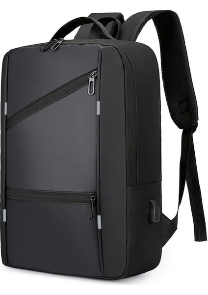 Kırmızı Renk Su Geçirmez Iş Sırt Çantası Erkekler USB Okul Sırt Çantaları 15.6 Inç Dizüstü Sırt Çantası Büyük Kapasiteli Sırt Çantaları Açık Kamp Çantaları (Yurt Dışından)