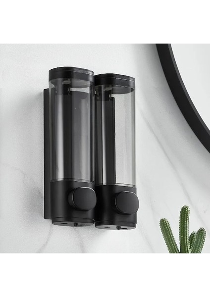 Siyah Tek Kafa Duş Manuel Pres El Sabunluk Tek Çift Kafa Duvara Monte El Dezenfektanı Şişesi Şampuan Banyo Sabun Dispe (Yurt Dışından) modelleri