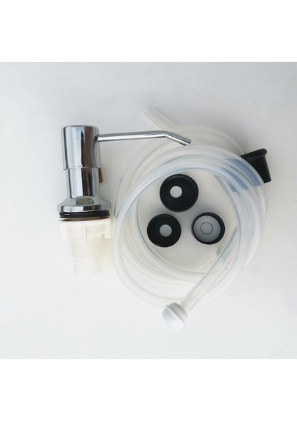 Chorme-Siyah/gümüş Mutfak Sıvı Sabunluk Çelik + Abs Plastik Lavabo Dahili Sıvı Pompası Uzatma Dispenser Pompası Şişeye Bağlayın (Yurt Dışından)