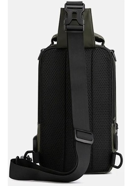 Lacivert-Su Geçirmez Rahat Göğüs Çanta Erkekler Çok Fonksiyonlu Anti-Hırsızlık USB Şarj Erkekler Crossbody Çanta Naylon Kanvas Seyahat Göğüs Çanta Paketi Erkek (Yurt Dışından) indirimleri