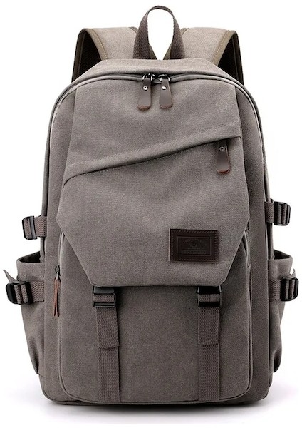 Gri-Olylan Yeni Kanvas Sırt Çantası Erkek Sırt Çantası Yüksek Kapasiteli Öğrenci Sırt Çantası Banliyö Sırt Çantası 15.6 Inç Bilgisayar Çantası (Yurt Dışından)
