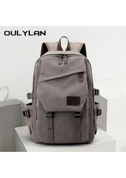 Gri-Olylan Yeni Kanvas Sırt Çantası Erkek Sırt Çantası Yüksek Kapasiteli Öğrenci Sırt Çantası Banliyö Sırt Çantası 15.6 Inç Bilgisayar Çantası (Yurt Dışından) fiyatları
