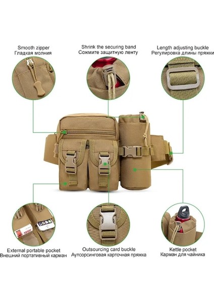 Yeni Haki-Açık Erkekler Taktik Bel Çantası Su Geçirmez Naylon Ordu Askeri Kesesi Militaire Yürüyüş Avcılık Bolsa Militar Spor Çok Fonksiyonlu Çanta (Yurt Dışından) indirimleri