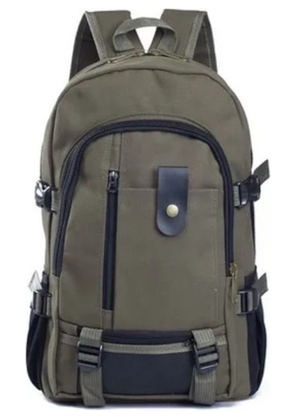 Yeşil-Dağcılık Çantası Sırt Çantası Erkekler Için Tuval Büyük Kapasiteli Lise Sırt Çantaları Açık Seyahat Kamp Çantası Bilgisayar Çantası (Yurt Dışından)