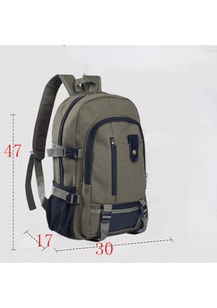 Yeşil-Dağcılık Çantası Sırt Çantası Erkekler Için Tuval Büyük Kapasiteli Lise Sırt Çantaları Açık Seyahat Kamp Çantası Bilgisayar Çantası (Yurt Dışından) modelleri