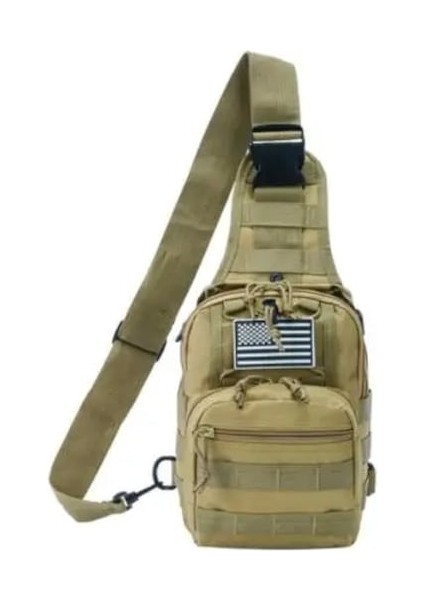 Haki-Askeri Taktik Göğüs Çantası Sling Sırt Çantası Açık Su Geçirmez Avcılık Kamp Balıkçılık Molle Ordu Seyahat Omuz Çantası Edc Sırt Çantası (Yurt Dışından)