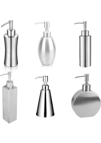 Düz - 390ML-304 Paslanmaz Çelik El Sabunu Şişesi Sabunluk Duş Losyonu Şampuan Temizleyici El Yıkama Şişesi (Yurt Dışından)