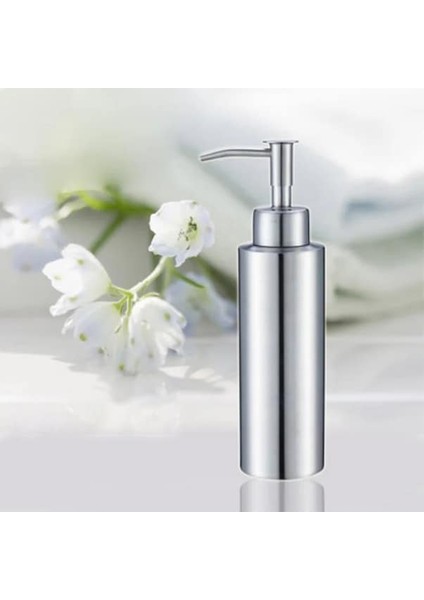 Düz - 390ML-304 Paslanmaz Çelik El Sabunu Şişesi Sabunluk Duş Losyonu Şampuan Temizleyici El Yıkama Şişesi (Yurt Dışından)