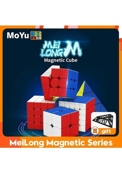 Meilong 3m- Moyu Meilong Manyetik Serisi Meilong 3x3 2x2 4x4 5x5 Pyraminx Küp Seti - Manyetik Bükülen Yapboz Oyuncakları Küp Sınıf (Yurt Dışından)