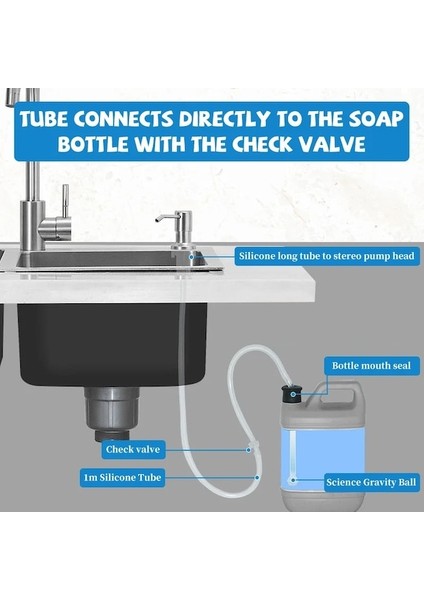 Gümüş B Seti 2pcs-Mutfak Lavabo Sıvı Sabunluk Pompası Paslanmaz Çelik 500ML Sıvı Sabun Şişesi Lavabo Dağı El Basınçlı Sabunluk Şişesi (Yurt Dışından)