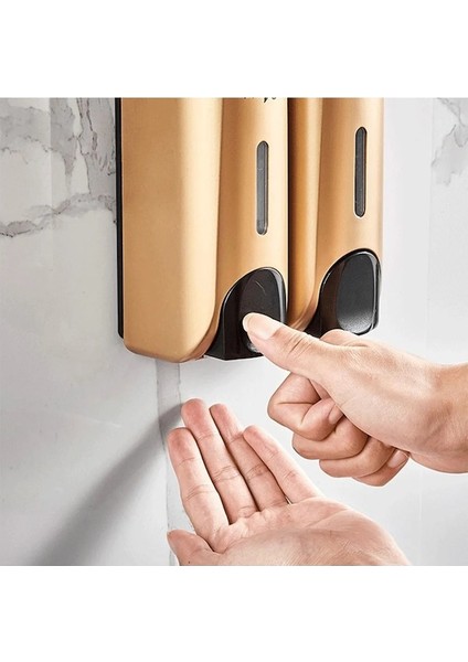 Tek Kafa Altın-Tek Çift 380ML Sabunluk Duvara Monte Duş Banyo Şampuanlık Sıvı Sabun Kabı Banyo Aksesuarları (Yurt Dışından) indirimleri