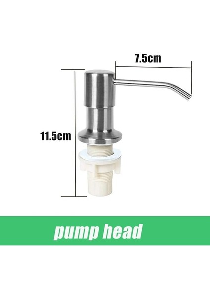 Pompa KAFASI-304 Paslanmaz Çelik Mutfak Lavabo Sabunluk Uzatma Tüpü Bulaşık Sabunu Basın Pompa Kafası Çıkış Kafası Genişletici 350/500 ml (Yurt Dışından)