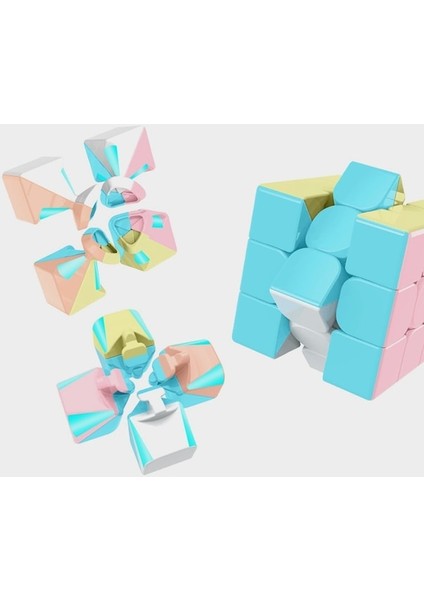 Macaron Piramit-Moyu Macaron Sihirli Küp 3x3 Hız Bulmaca Sihirli Küp Moyu 3x3 Bulmaca Cubo Magico Çocuklar Için Güzel Eğlenceli Oyuncaklar Oyun Küpleri (Yurt Dışından)