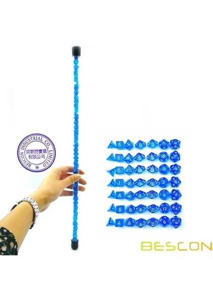 49 Adet Mücevher Mavi Mini Çokyüzlü Zar Seti, Uzun Tüp, Safir Mini Dnd Rpg Zar 7x7 Adet, Uzun Çubuk Seti (Yurt Dışından)