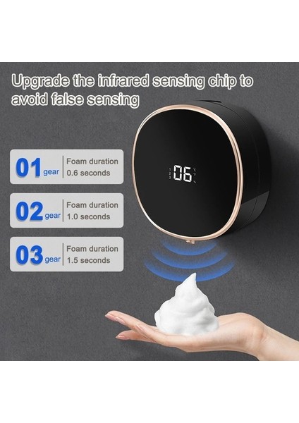 Mavi Duvara Monte Otomatik Sabunluk LED Sıcaklık Göstergesi Fotoselli Elektrikli Kızılötesi Sensör Sıvı Köpük Banyo Dispenserleri (Yurt Dışından) modelleri