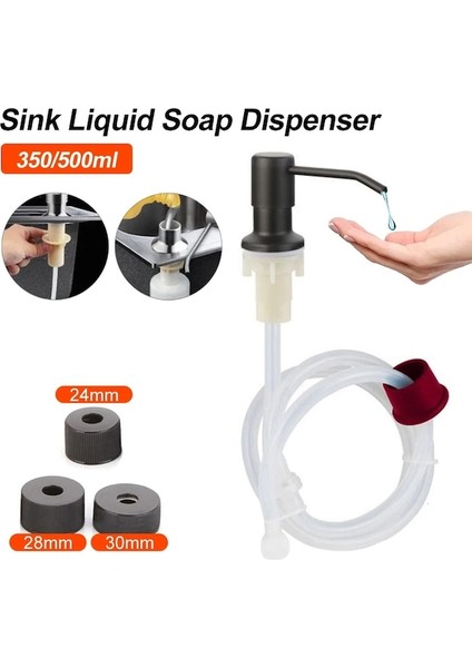 350 ml Gümüş Mutfak Lavabo Sıvı Sabunluk Banyo Şampuanı Losyon Basın Pompaları Dahili Lavabo Sabunluk Uzatma Hortum Şişesi Ile (Yurt Dışından) indirimleri