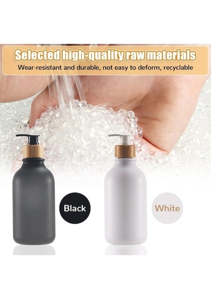 MATTE-BLACK-500ML-300/500ML Bambu Pompalı Bulaşık Sabunu Şişesi Mutfak Doldurulabilir Kavanoz Sıvı Sabunluk Dekor Için El Sabunu Losyon Kabı (Yurt Dışından)