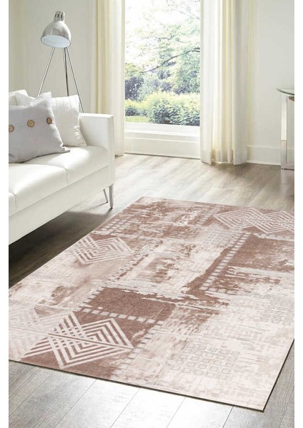 Lynosse Bej Halı Yumuşak Oturma Odası Salon Çocuk Odası Mutfak Halısı P0958 200 x 290