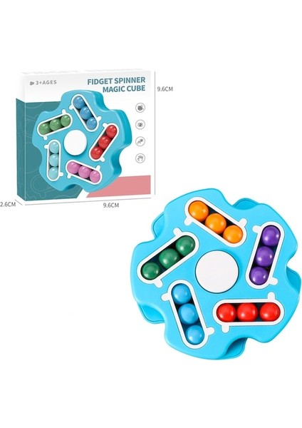 STYLE08 Mavi-Dönen Sihirli Fasulye Küp Parmak Ucu Spinners Oyuncaklar Çocuk Yetişkinler Stres Giderici Spin Boncuk Çocuk Bulmacalar Yaratıcı Eğitim Oyunu (Yurt Dışından)