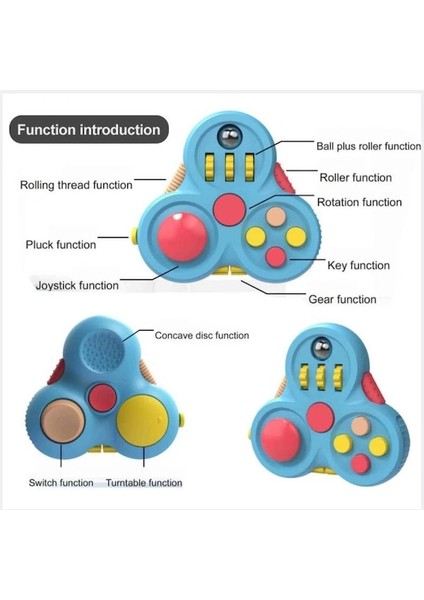 STYLE08 Mavi-Dönen Sihirli Fasulye Küp Parmak Ucu Spinners Oyuncaklar Çocuk Yetişkinler Stres Giderici Spin Boncuk Çocuk Bulmacalar Yaratıcı Eğitim Oyunu (Yurt Dışından)