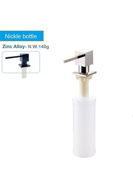 Kare Nikel 350ML-KARE Sıvı Sabunluk Mutfak Lavabo Banyo Tezgah Altı Aksesuar Losyon Tutucu Pompa Kafası Bulaşık Yıkama Deterjanı Tutucu (Yurt Dışından)