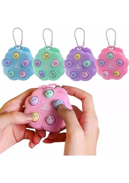 Mor-Tasarım Wac-A-Mole Mini Oyun Fidget Cep Oyunu Elektronik Oyuncak Anahtarlık Olmadan El Beyin Eğitimi Fiziksel Düğme (Yurt Dışından)